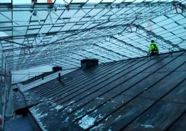Temporary roof installation, Sweden
